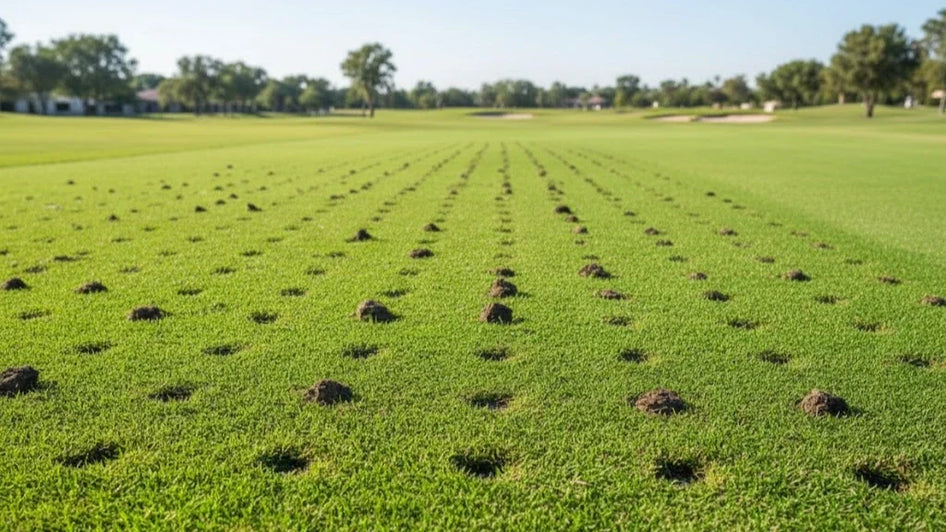 La pelouse après l'aération