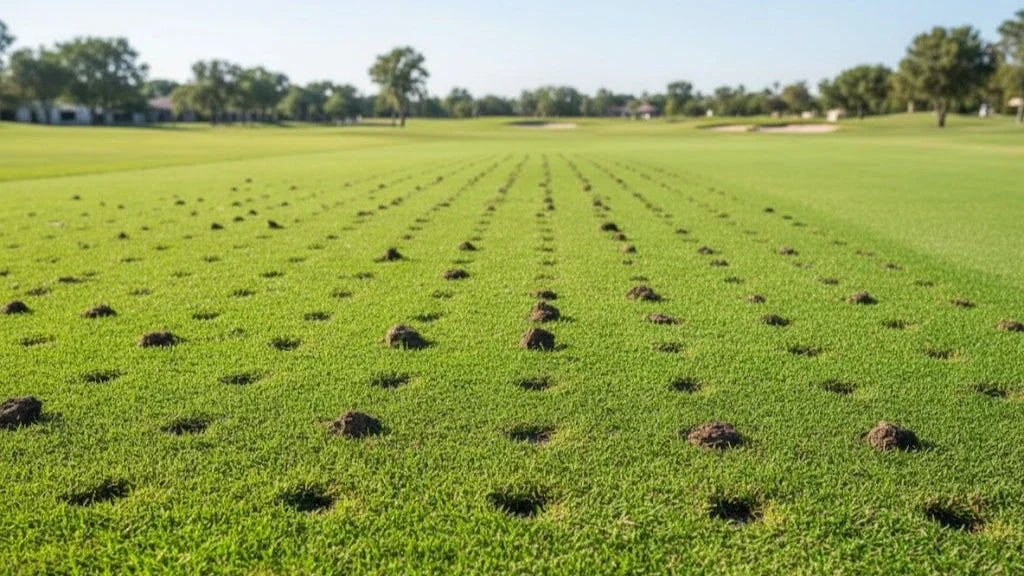 La pelouse après l'aération