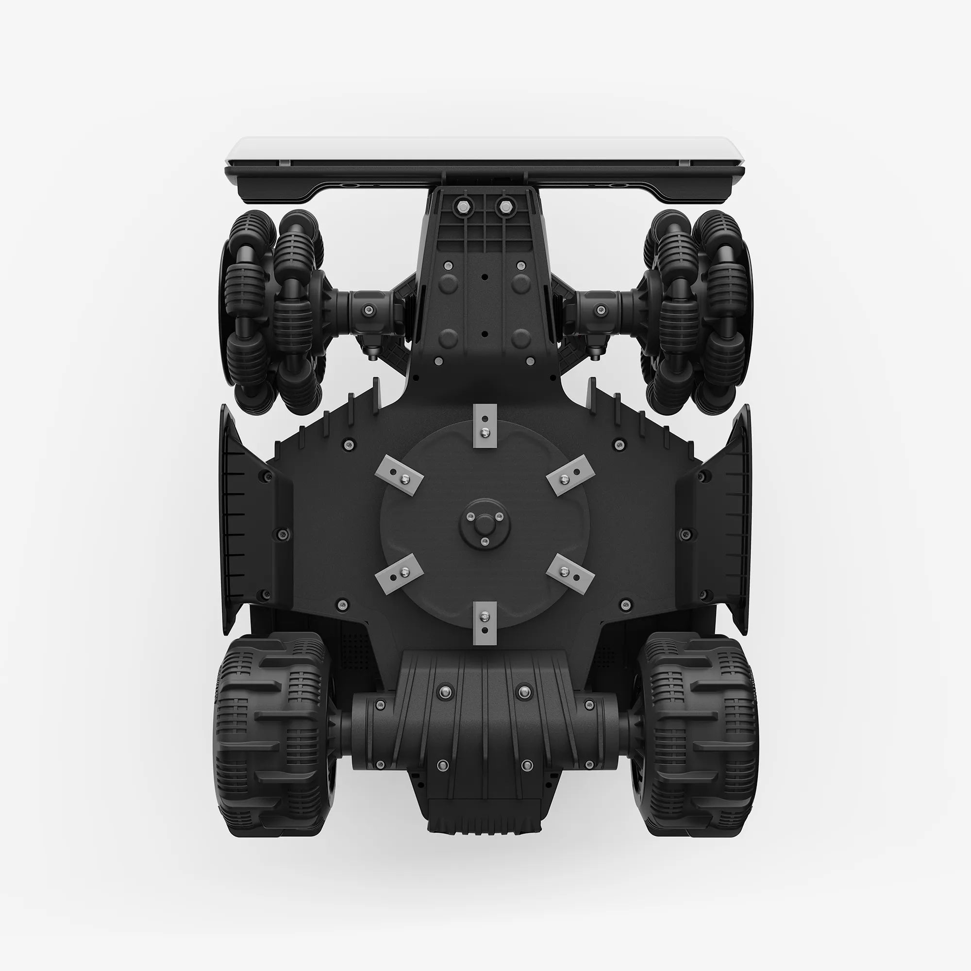 Robot tondeuse sans fil périphérique Mammotion LUBA mini AWD LiDAR vue de dessous