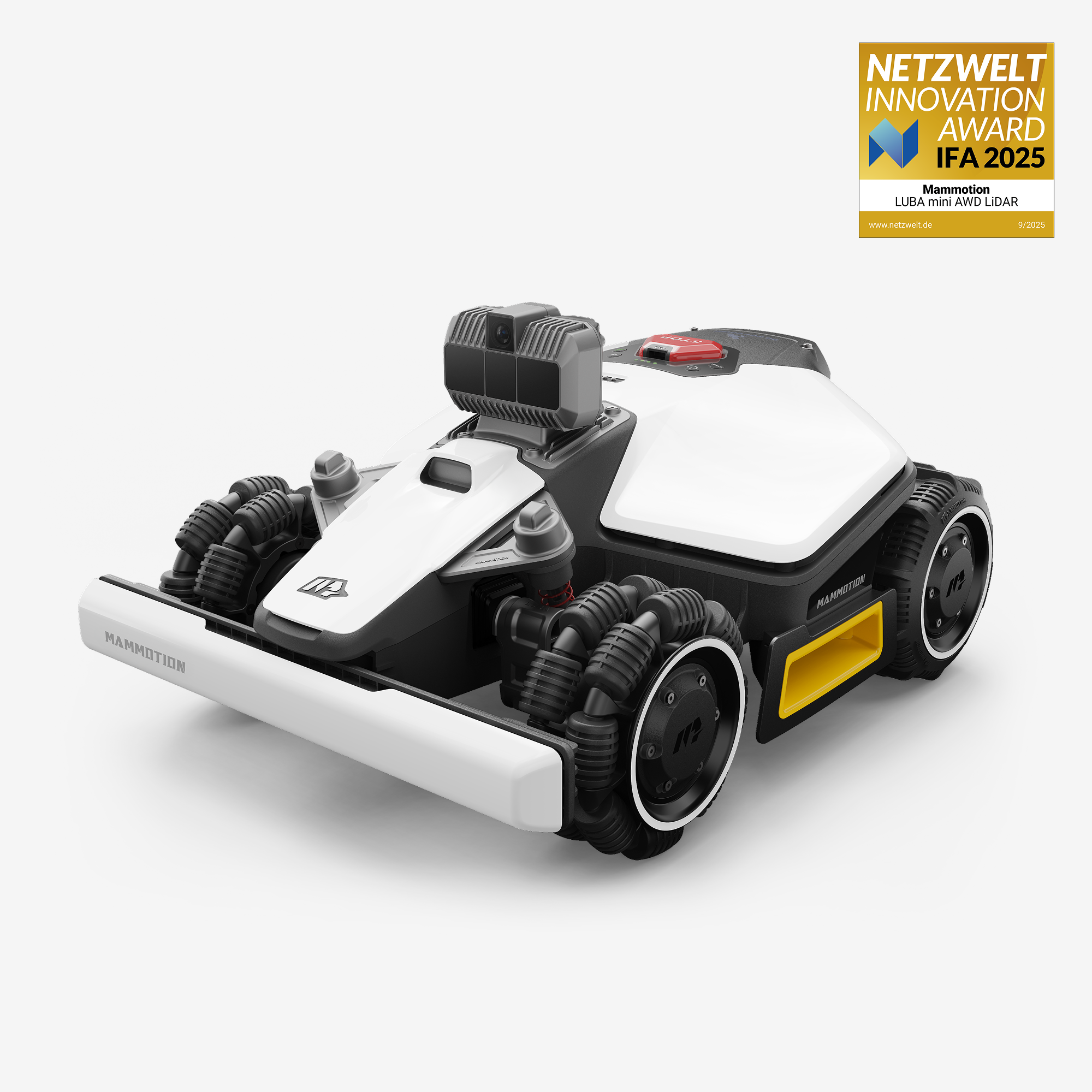 Robot tondeuse sans fil périphérique Mammotion LUBA mini AWD LiDAR primé