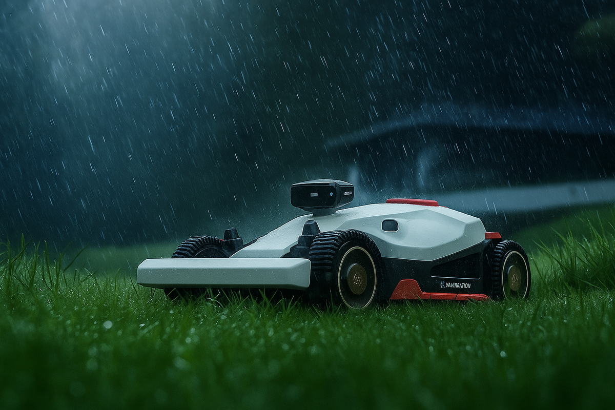 Mammotion robot tondeuse sous la pluie  