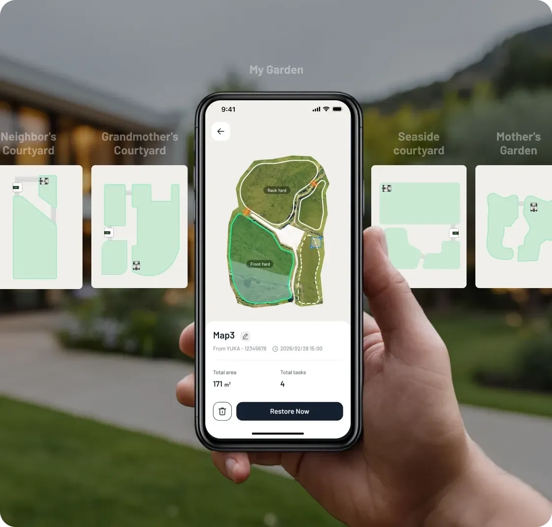 Sauvegarde cloud pour jusqu'à 10 cartes de pelouse