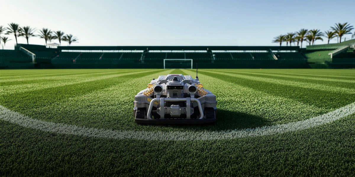 Maston sur la pelouse d’un stade